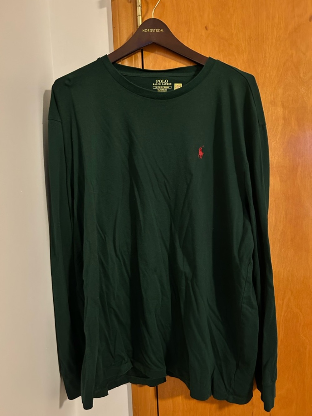 Hunter Green men’s Ralph Lauren polo long sleeve top